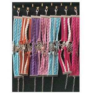 3/$16 Multi Strand Leather Charm Bracelets